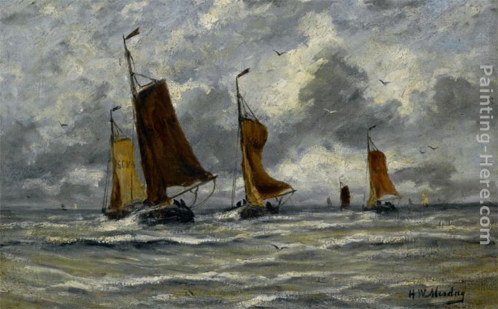 Hendrik Willem Mesdag Ships at Full Sea